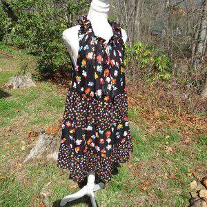 🌸 Mud Pie Black Floral Boho Mini Dress | Size M 🌸